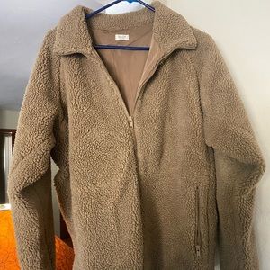 Light brown John Galt Sherpa Zip-Up jacket